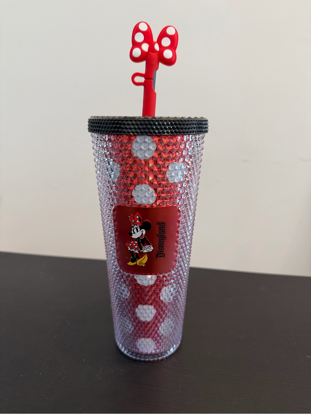 Disneyland Starbucks Minnie Mouse Rhinestone Tumbler with Bow Straw
